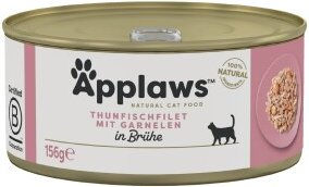 Applaws Nassfutter Katze Adult Thunfisch mit Garnelen in Sauce glutenfrei 24x156 g - 24 x 156 g – Bild 1 von 3