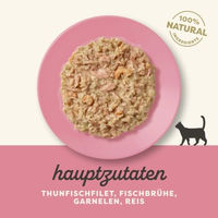 Produktbild von Applaws Nassfutter Katze Adult Thunfischfilet und Garnele glutenfrei 12x70 g