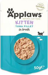 Produktbild von Applaws Natural Kitten Katzenfutter Thunfisch und Huhn in Sauce 12 x 50 g glutenfrei