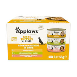 Applaws Premium Nassfutter für Hunde Adult Huhn und Lachs Stückchen in Sauce 8 x 156g Dose - 8 x 156 g – Bild 1 von 7