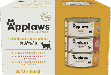 Produktbild von Applaws Probiermix Katzen Nassfutter Stückchen in Sauce Huhn und Fisch 12 x 156 g glutenfrei - 12 x 156 g