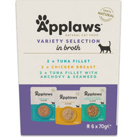 Produktbild von Applaws Probierpaket Katzen Nassfutter Adult Pouch mit Brühe Mix 12 x 70 g Thunfisch und Huhn glutenfrei