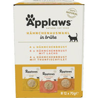 Produktbild von Applaws Probierpaket Katzenfutter Pouch mit Brühe Mix 12 x 70 g für Adult