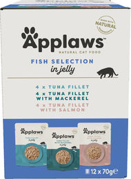 Applaws Selection Fisch Nassfutter für adulte Katzen Stückchen in Gelee 12x70g - 12 x 70 g – Bild 1 von 13