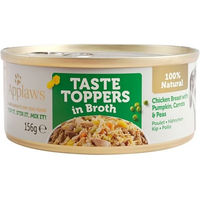 Produktbild von Applaws Taste Toppers Hähnchenbrust mit Kürbis und Erbsen in Brühe 156 g für Katzen