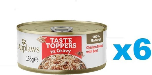 Produktbild von Applaws Taste Toppers Hähnchenbrust mit Rindfleisch in Gelee getreidefrei 6x 156 g