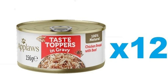 Produktbild von Applaws Taste Toppers Hähnchenbrust mit Rindfleisch in Gelee getreidefrei 6x 156 g