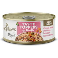 Produktbild von Applaws Taste Toppers Hähnchenbrust, Schinken und Kürbis in Brühe ohne Konservierungsstoffe 156 g