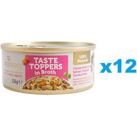Produktbild von Applaws Taste Toppers Katzen Nassfutter Hähnchenbrust Lachs und Kürbis in Brühe 12x 156 g