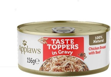 Produktbild von Applaws Taste Toppers Katzen Nassfutter Hähnchenbrust mit Rindfleisch in Gelee getreidefrei 156 g