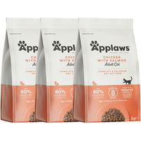 Produktbild von Applaws Trockenfutter Huhn und Lachs für adulte Katzen getreidefrei und glutenfrei 6 kg (3x2 kg) - 3 x 2 kg