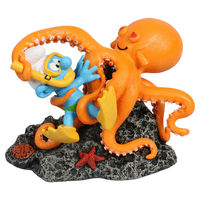 Produktbild von Aqua Della Aquariendekoration Die Schlümpfe Krake Figur aus Polyesterharz für Süßwasser und Salzwasser