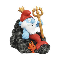 Produktbild von Aqua Della Aquariendekoration Die Schlümpfe Papaschlumpf als Neptun Figur für Süßwasser und Salzwasser