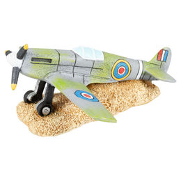 Produktbild von Aqua Della Aquariendekoration Flugzeug Spitfire Figur und Höhle aus Kunstharz für Fische