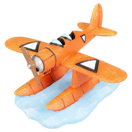 Aqua Della Aquariendekoration Flugzeug Wasserflugzeug Figur und Höhle für Fische in Orange – Bild 1 von 3