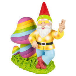 Aqua Della Aquariendekoration Hippie Gnom Figur und Höhle bunt für Fische 12x7x12,5cm – Bild 1 von 5