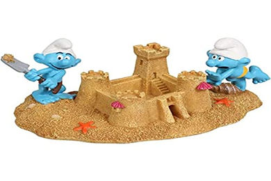 Aqua Della Aquariendekoration Schlümpfe Strand mit Sandburg Figur und Höhle für Süßwasser Aquarien bunt – Bild 1 von 4