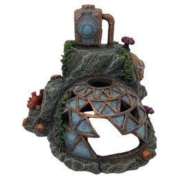 Produktbild von Aqua Della Aquariendekoration Steampunk Figur und Höhle Grau Größe S