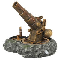 Produktbild von Aqua Della Aquariendekoration Steampunk Kanone Action Air Figur und Höhle in Gold für Fische