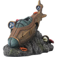 Produktbild von Aqua Della Aquariendekoration Steampunk versunkenes U-Boot aus Polyesterharz für Süß- und Salzwasser Größe S