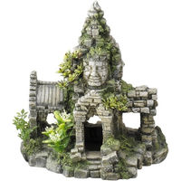 Produktbild von Aqua Della Aquarium Dekoration Angkor Wat II Figur und Höhle aus Kunstharz in Grau und Bunt 24x16.7x24.5 cm
