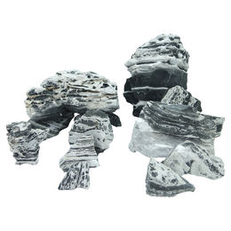 Produktbild von Aqua Della Aquarium Dekoration Cloudy Natursteine für Aquascaping Schwarz Grau 2kg - 2 kg