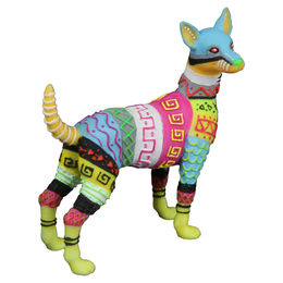 Produktbild von Aqua Della Aquarium Dekoration Dia de los Muertos Hund Figur und Höhle aus Kunstharz bunt