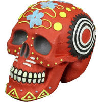 Produktbild von Aqua Della Aquarium Dekoration Dia de los Muertos Roter Schädel Figur und Höhle