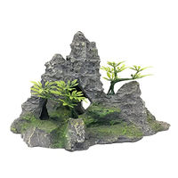 Produktbild von Aqua Della Aquarium Dekoration Torbrücke mit Pflanzen aus Polyesterharz für Süßwasser und Salzwasser 15,7 x 13,5 x 11,5 cm