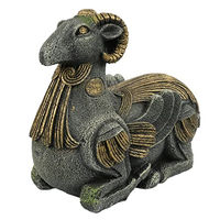 Produktbild von Aqua Della Aquarium Dekoration Zodiac Ziege Figur und Höhle Grau 12,5x6,2x11cm