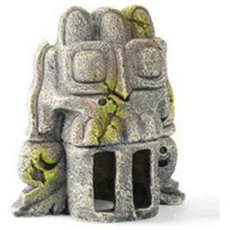 Aqua Della Aquariumdekoration Aztekisches Artefakt Figur und Höhle in Grau für Fische – Bild 1 von 2