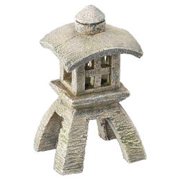 Aqua Della Aquariumdekoration Balinesische Laterne II Figur und Höhle in Grau und Beige – Bild 1 von 4