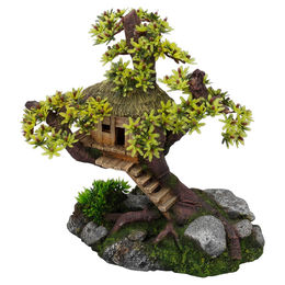 Produktbild von Aqua Della Aquariumdekoration Baumhaus mit Pflanzen und Höhle für Zierfische 28x15x24,5cm
