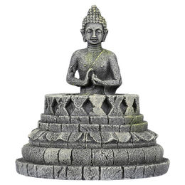Aqua Della Aquariumdekoration Budur-Figur und Höhle in Grau für Fische – Bild 1 von 3