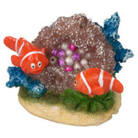 Produktbild von Aqua Della Aquariumdekoration Clownfisch mit Muschel als bunte Figur und Höhle für Meerwasser Aquarien