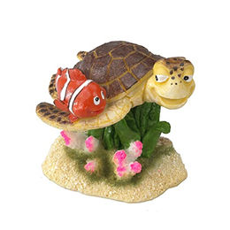 Aqua Della Aquariumdekoration Clownfisch mit Schildkröte Figur und Höhle für Meerwasser – Bild 1 von 2
