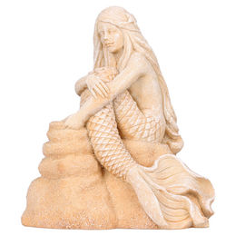 Aqua Della Aquariumdekoration Figur und Höhle Meerjungfrau Ariel in Beige – Bild 1 von 3