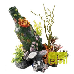 Aqua Della Aquariumdekoration Flasche mit Korallen und Sprudler für Meerwasser Aquarien 15x11,5x20cm – Bild 1 von 4