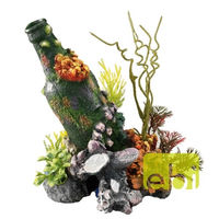 Produktbild von Aqua Della Aquariumdekoration Flasche mit Korallen und Sprudler für Meerwasser Aquarien 15x11,5x20cm