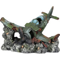 Produktbild von Aqua Della Aquariumdekoration Flugzeug Raven Figur und Höhle für Zierfische in Grün