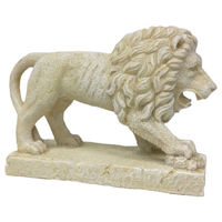 Produktbild von Aqua Della Aquariumdekoration Griechischer Löwe Figur und Höhle in Beige