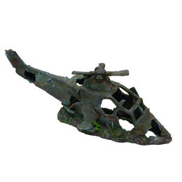 Aqua Della Aquariumdekoration Hubschrauber Figur und Höhle Grün 74,5 x 22,5 x 25 cm – Bild 1 von 2