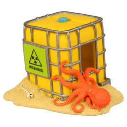 Aqua Della Aquariumdekoration IBC-Behälter leuchtende Figur und Höhle in Gelb – Bild 1 von 5