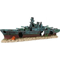 Produktbild von Aqua Della Aquariumdekoration Kriegsschiff Figur und Höhle bunt 47,5 x 9,5 x 17 cm