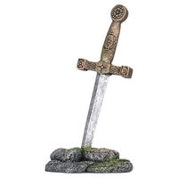 Produktbild von Aqua Della Aquariumdekoration Merlins Schwert Figur und Höhle 8x6x16cm in Braun und Silber für Zierfische