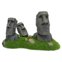 Produktbild von Aqua Della Aquariumdekoration Moai Figur und Höhle Grau 21x12x13 cm