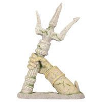 Produktbild von Aqua Della Aquariumdekoration Neptuns Dreizack Figur und Höhle aus Polyesterharz für Süßwasser und Salzwasser 17 x 9 x 21 cm