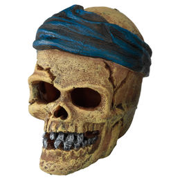 Aqua Della Aquariumdekoration Piratenschädel Figur und Höhle für Zierfische – Bild 1 von 2
