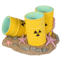 Produktbild von Aqua Della Aquariumdekoration Radioaktive Fässer Leuchtende Höhle Gelb Größe M