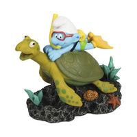 Produktbild von AQUA DELLA Aquariumdekoration Schlümpfe mit Schildkröte Figur und Höhle für Fische 13 x 7 cm